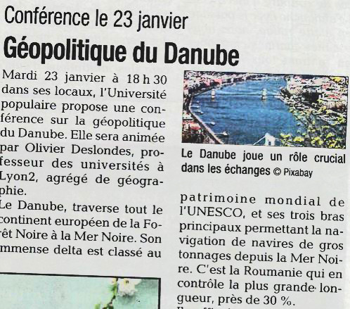 18 janvier 2024 - La Tribune - Le Danube, un corridor européen