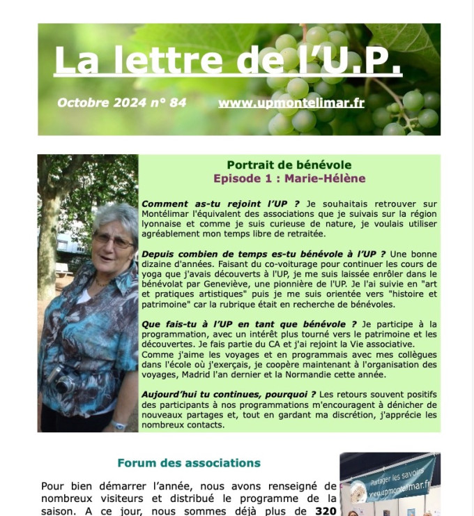 Lettre UP Octobre 2024