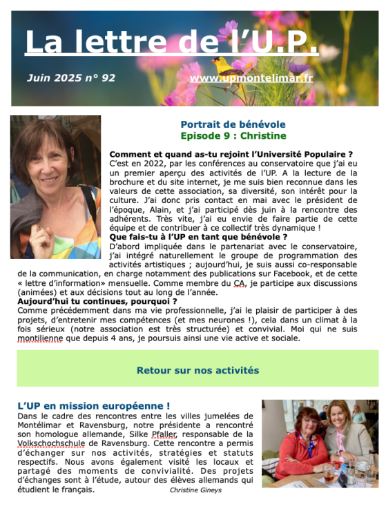 Lettre UP Juin 2025