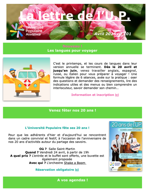 Lettre UP Avril 2026