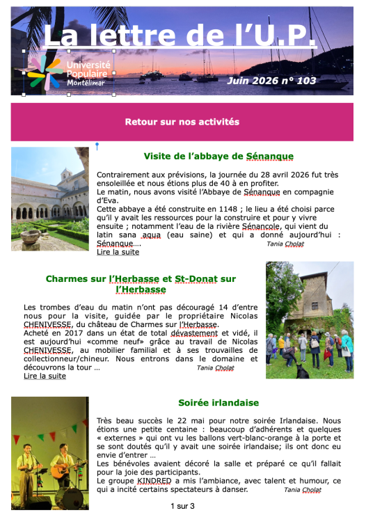 Lettre UP Juin 2026